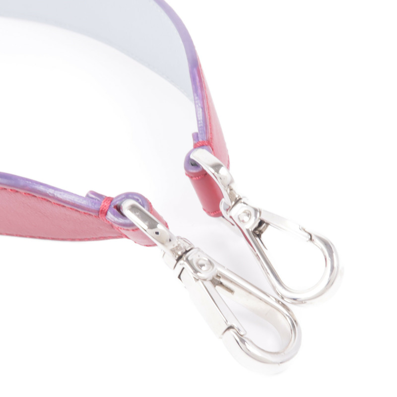 FENDI 牛皮皮革Shoulder Strap銀扣肩帶-5