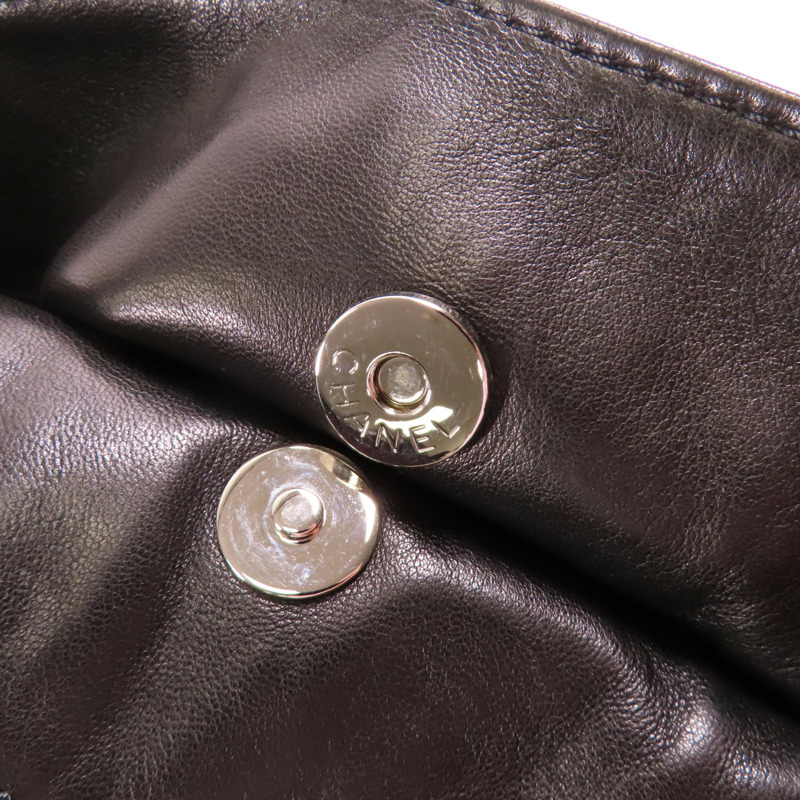 CHANEL 羊皮皮革Shoulder Bag銀扣鏈帶肩背袋-12