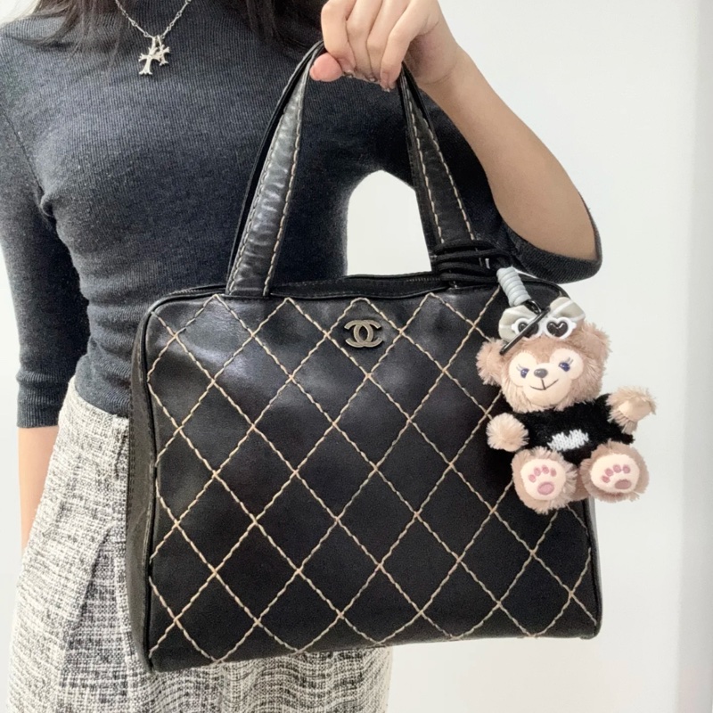 Chanel Vintage菱格紋外縫線托特包-0