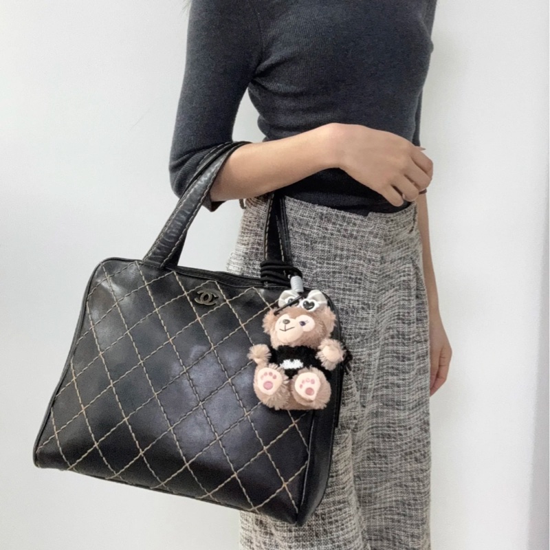 Chanel Vintage菱格紋外縫線托特包-1