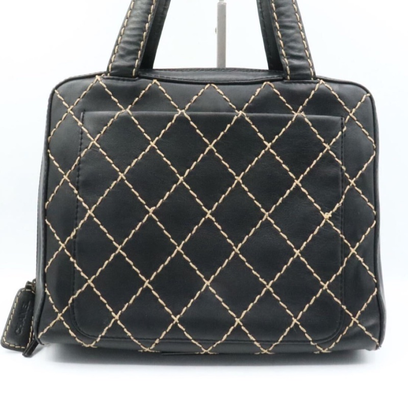 Chanel Vintage菱格紋外縫線托特包-6