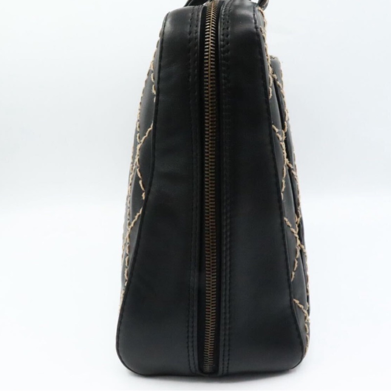 Chanel Vintage菱格紋外縫線托特包-8