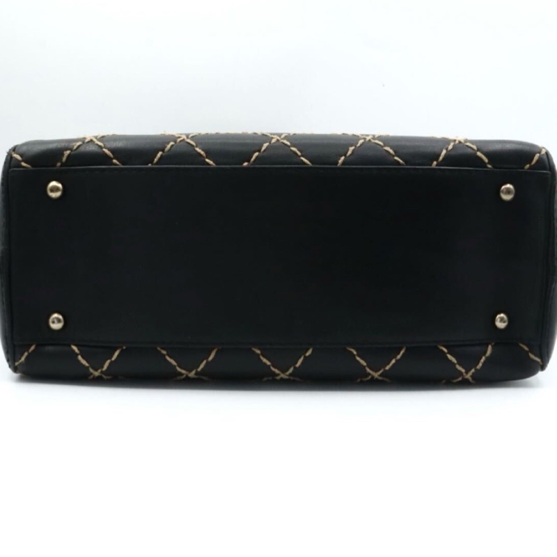 Chanel Vintage菱格紋外縫線托特包-9