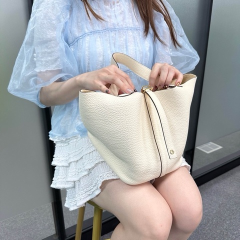 【小編實拍🔥大全配】免配貨 🤍 Hermès 愛馬仕 Picotin 22｜Nata 奶油白 ｜Clémence 皮｜Z 刻｜購證齊全