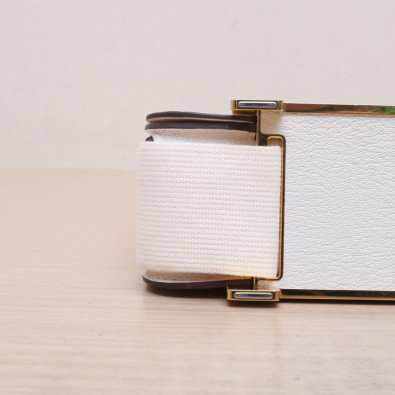 HERMES(愛馬仕) Geta 木屐包 21 I2奶油白 Chevre山羊皮 U刻 金扣-3