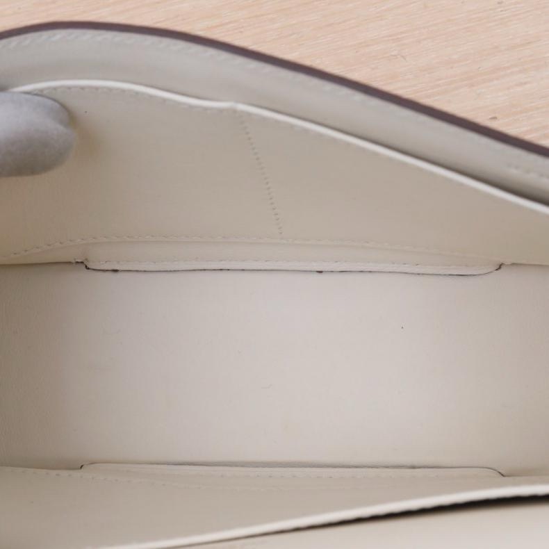 HERMES(愛馬仕) Geta 木屐包 21 I2奶油白 Chevre山羊皮 U刻 金扣-4