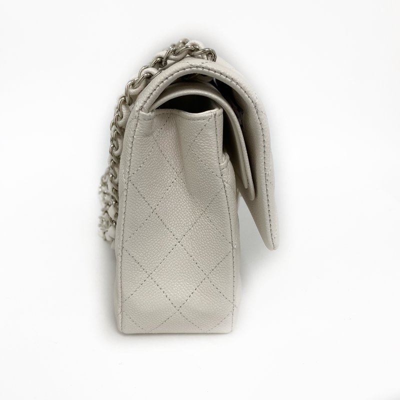 △ Chanel 香奈兒 CF25 Double Flap White Caviar Skin Silver Tone Metal Chain Shoulder Bag No.30 A01112 白色粒紋小牛皮銀色金屬鏈條肩背袋 No.30 A01112 -257005721-3