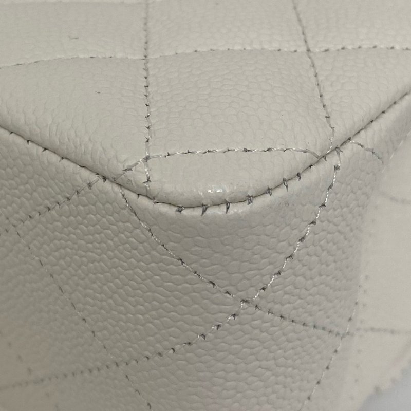 △ Chanel 香奈兒 CF25 Double Flap White Caviar Skin Silver Tone Metal Chain Shoulder Bag No.30 A01112 白色粒紋小牛皮銀色金屬鏈條肩背袋 No.30 A01112 -257005721-10