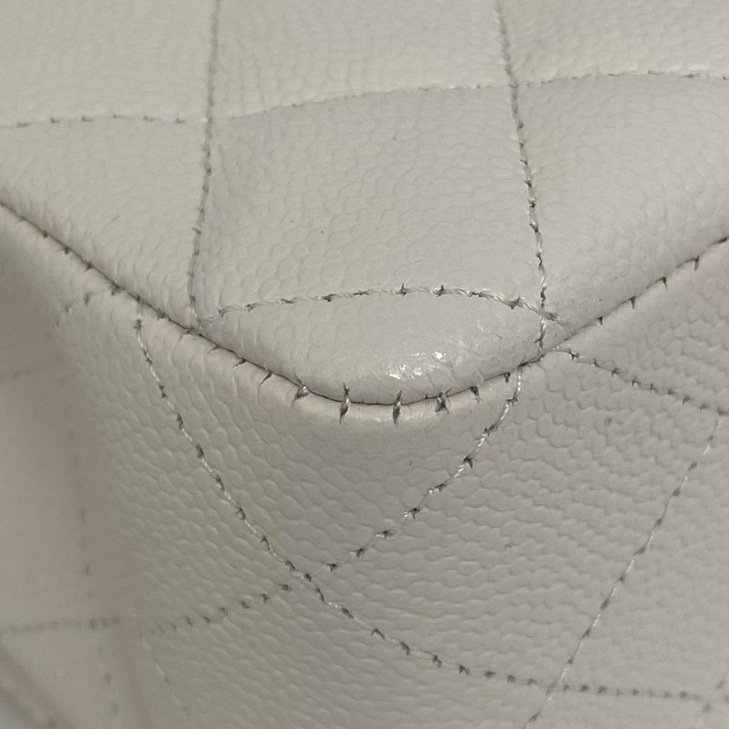 △ Chanel 香奈兒 CF25 Double Flap White Caviar Skin Silver Tone Metal Chain Shoulder Bag No.30 A01112 白色粒紋小牛皮銀色金屬鏈條肩背袋 No.30 A01112 -257005721-11