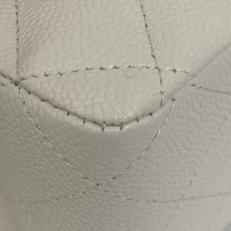 △ Chanel 香奈兒 CF25 Double Flap White Caviar Skin Silver Tone Metal Chain Shoulder Bag No.30 A01112 白色粒紋小牛皮銀色金屬鏈條肩背袋 No.30 A01112 -257005721-13