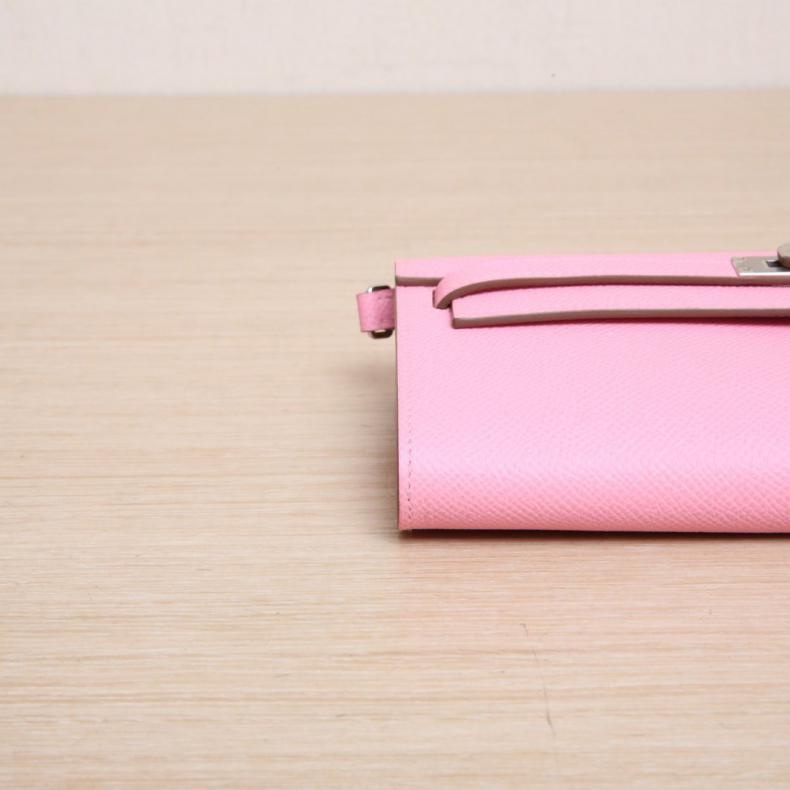 HERMES(愛馬仕) Kelly Long To Go 8W新唇膏粉 Togo皮 Z刻 銀扣-3