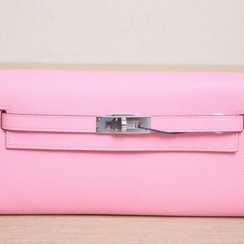 HERMES(愛馬仕) Kelly Long To Go 8W新唇膏粉 Togo皮 Z刻 銀扣-5