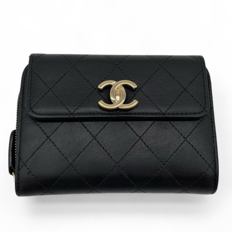 Chanel COCO菱格紋短夾 28番台✨近全新未使用-1