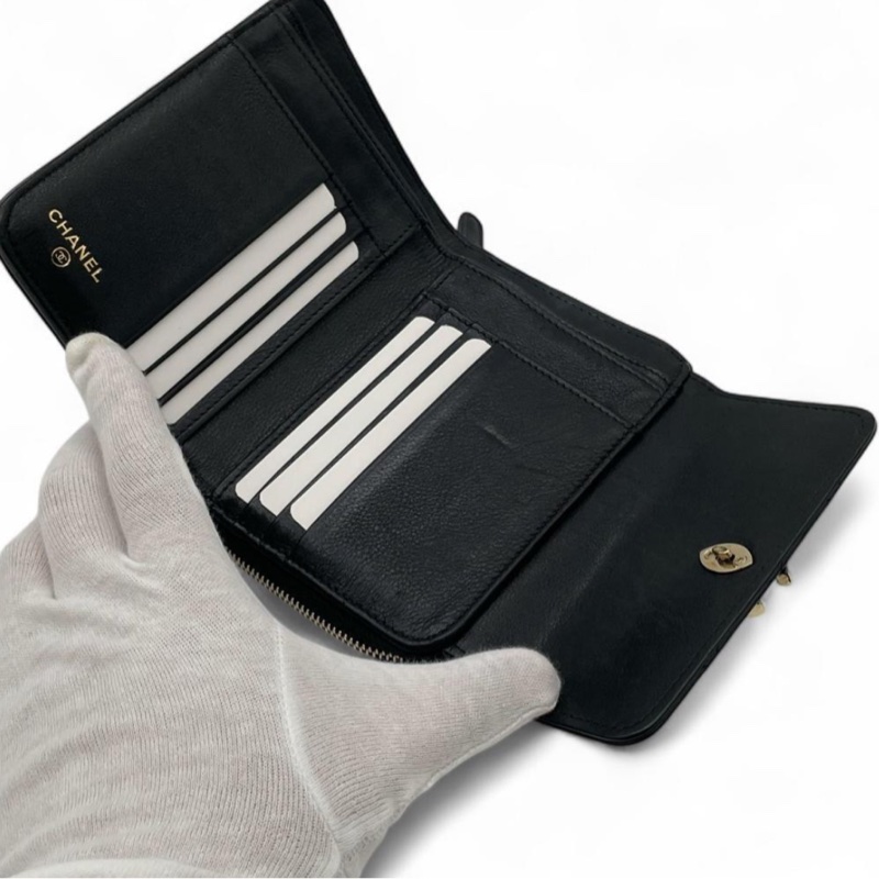 Chanel COCO菱格紋短夾 28番台✨近全新未使用-3