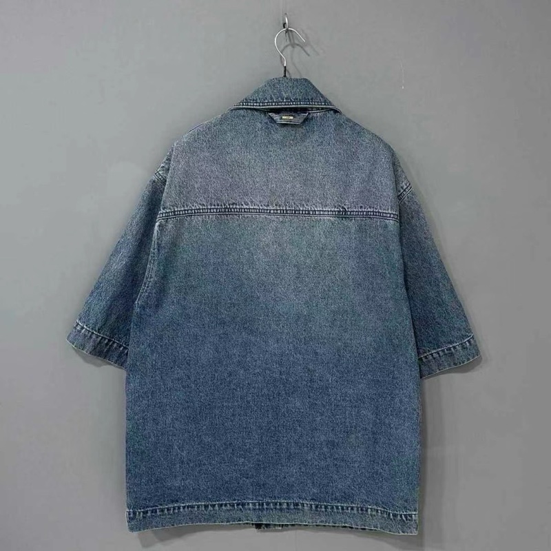 Louis Vuitton 淺藍浮雕老花logo短版牛仔外套-8