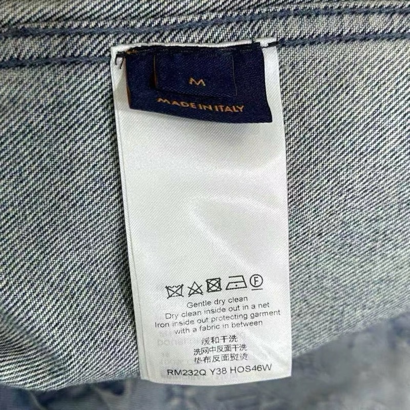 Louis Vuitton 淺藍浮雕老花logo短版牛仔外套-11