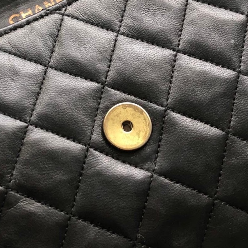 香奈兒 CHANEL Vintage mini絕版 稀少 大雙C 24鍍金 logo 肩背斜背包手提包 手機包-23