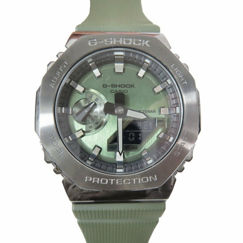 卡西歐 G-SHOCK 石英腕錶八角形 GM-2100B-3AJF 金屬卡其色男式