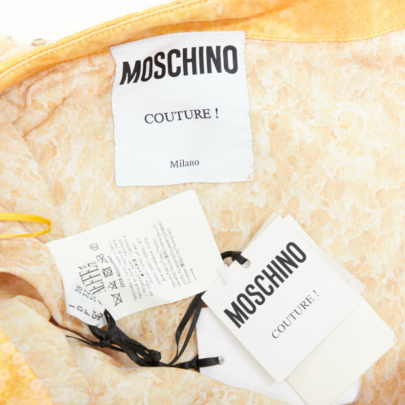 rare MOSCHINO Jeremy Scott Diner Group Duchesse sequinned hamburger skirt IT38 XS-9