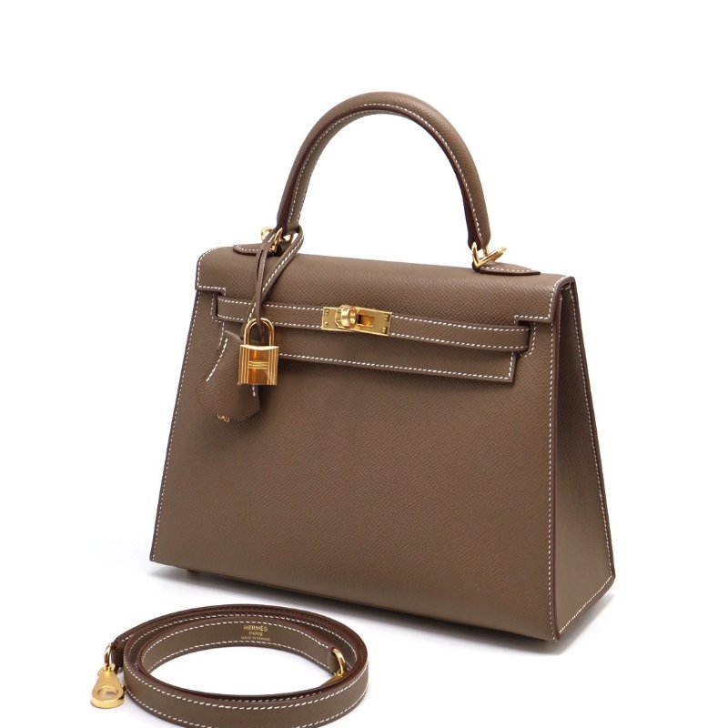 HERMES Kelly 25 - 灰金-9