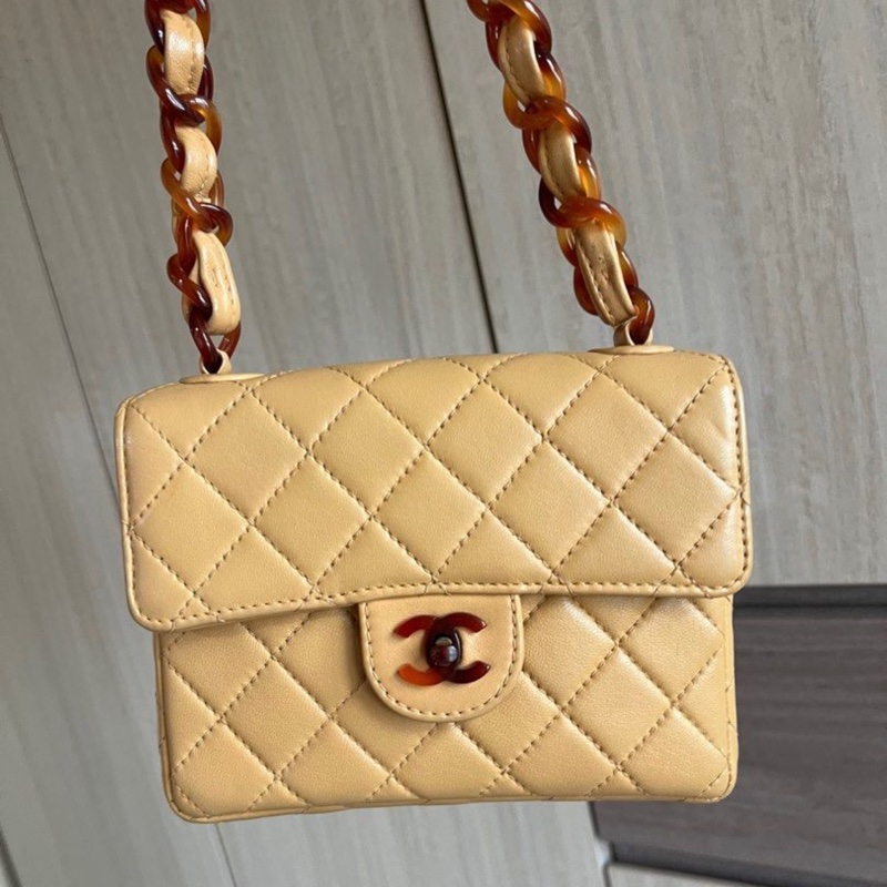 Chanel 香奈兒 中古 玳瑁 方胖子 Vintage Mini square-0