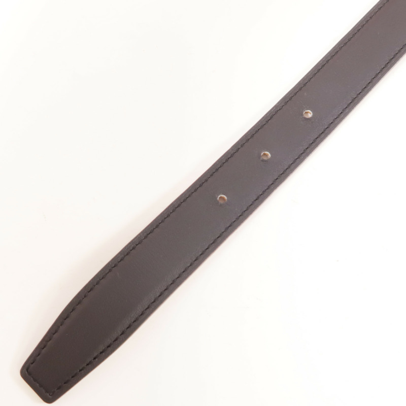 HERMES Epsom/Swift皮革Surmer Reversible金扣皮帶Noir/Gold-8