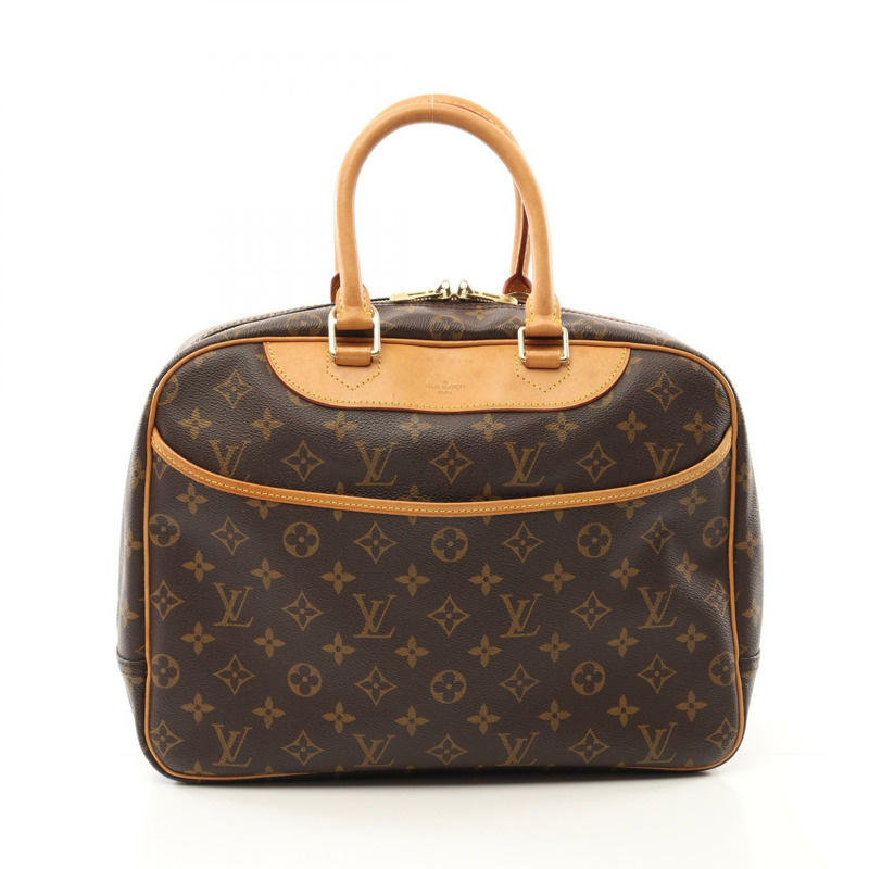LOUIS VUITTON Deauville Bowling Vanity 手提包 M47270 Monogram 棕色 二手 女款-0