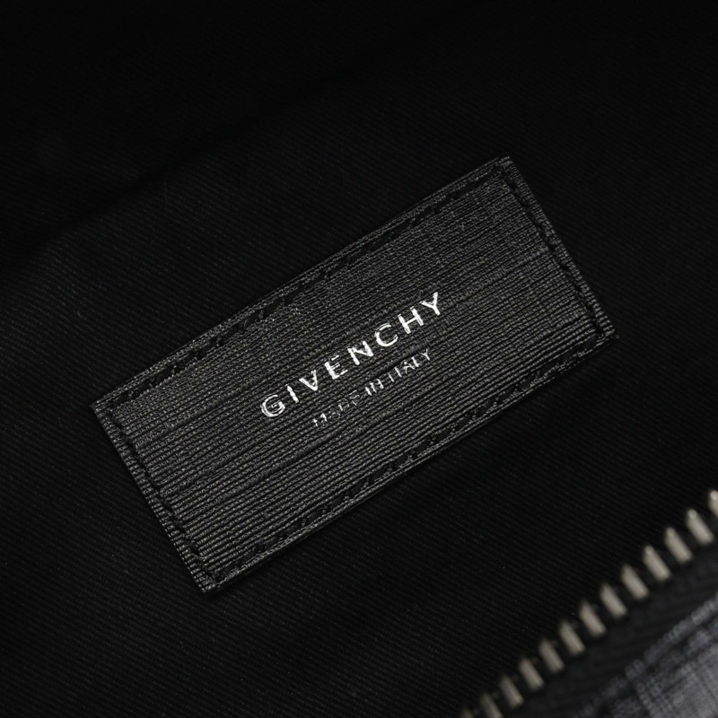 GIVENCHY 彩虹標誌腰包 PVC 塗層帆布 黑色 二手 男款-3