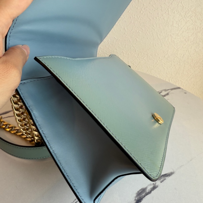 Prada 防刮藍色鏈包-14