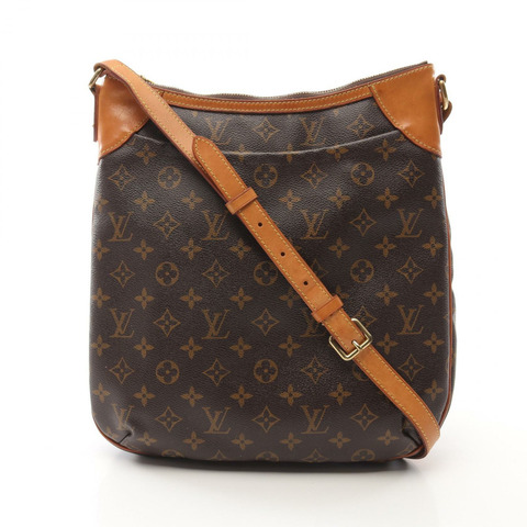 LOUIS VUITTON Odeon MM 單肩包 M56389 Monogram 帆布皮革棕色二手 LV