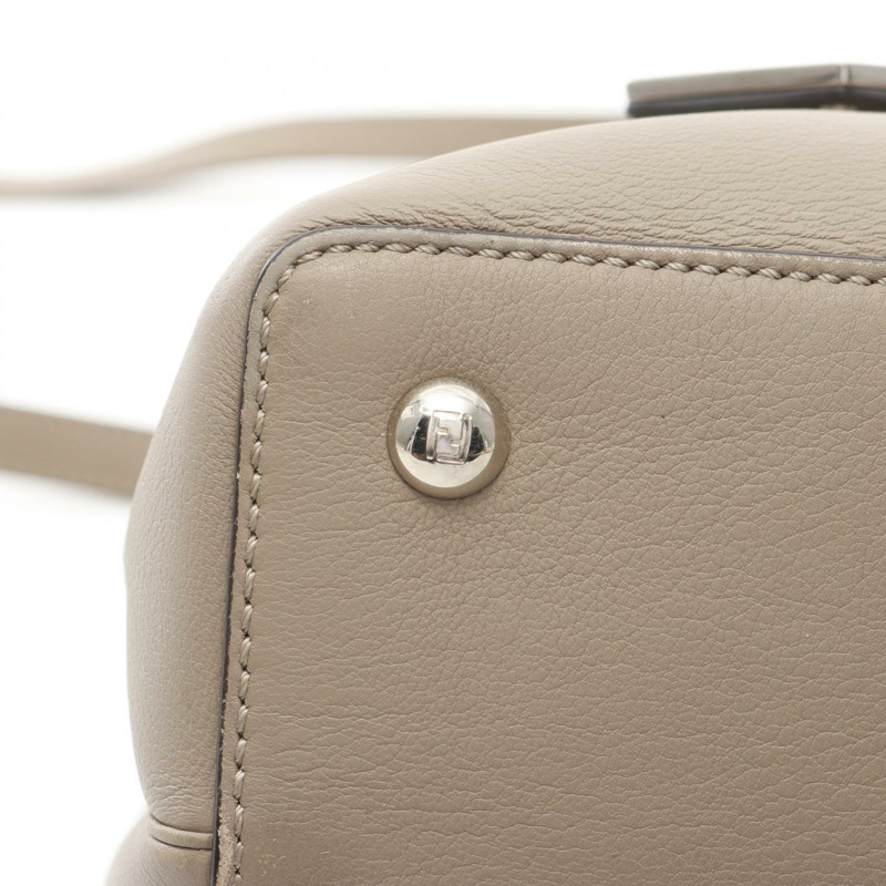 FENDI PETITE 2JOURS Petit Toujours 手提包 8BH253 皮革 米色 二手女式-9