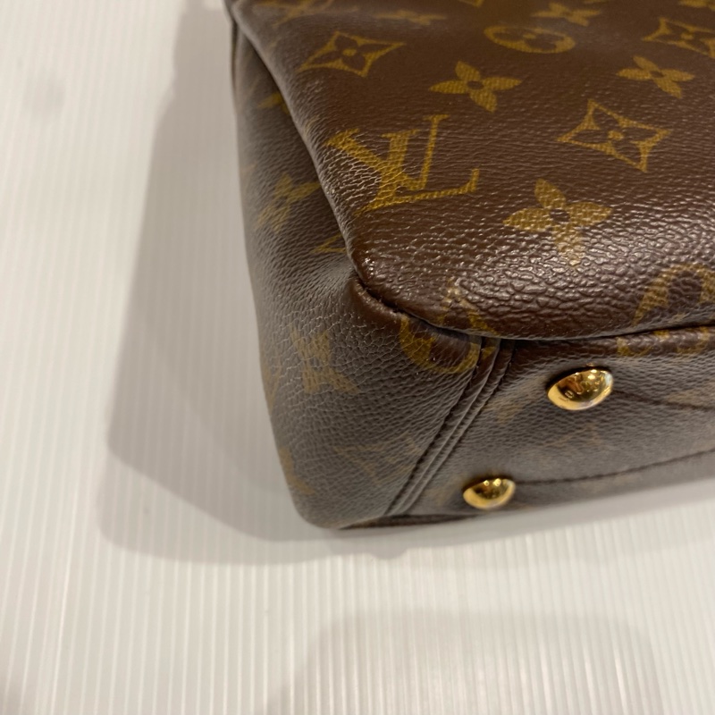 LV pallas傳奇包款 老花配紅皮 兩用包-7