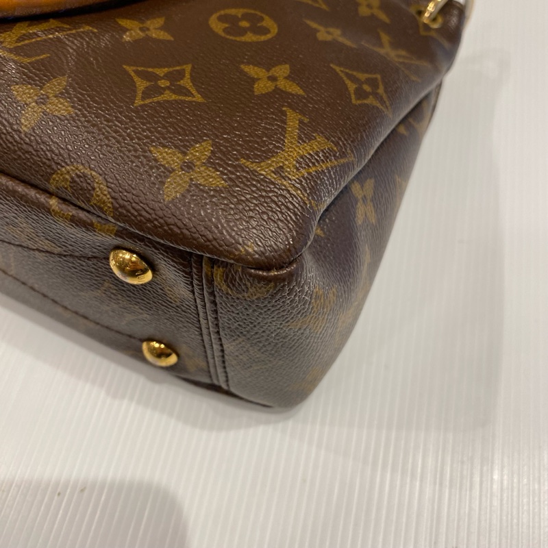 LV pallas傳奇包款 老花配紅皮 兩用包-8