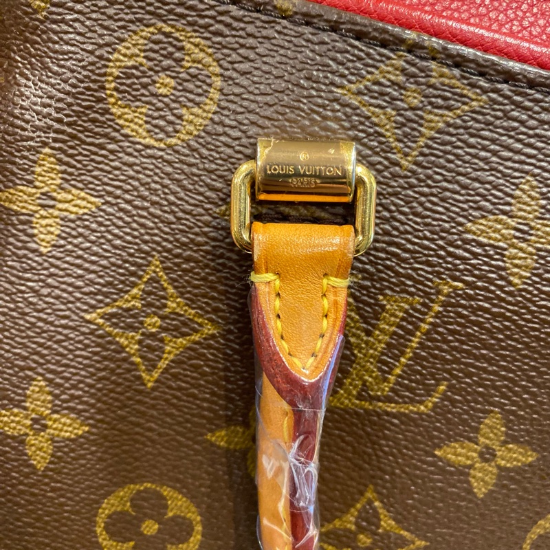 LV pallas傳奇包款 老花配紅皮 兩用包-14