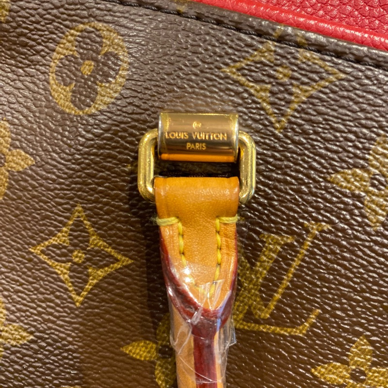 LV pallas傳奇包款 老花配紅皮 兩用包-16