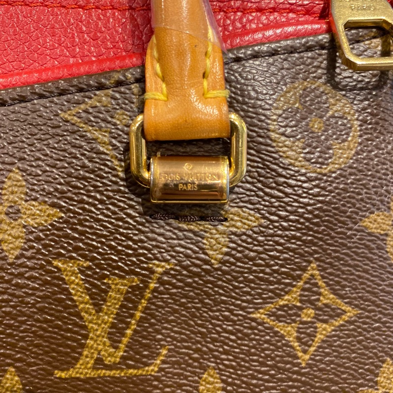 LV pallas傳奇包款 老花配紅皮 兩用包-20