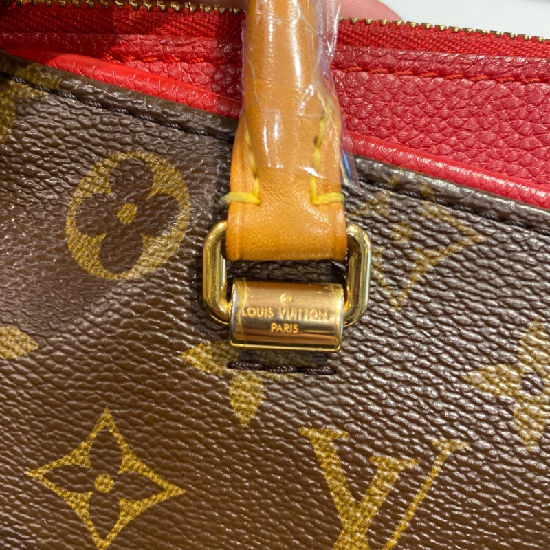 LV pallas傳奇包款 老花配紅皮 兩用包-21