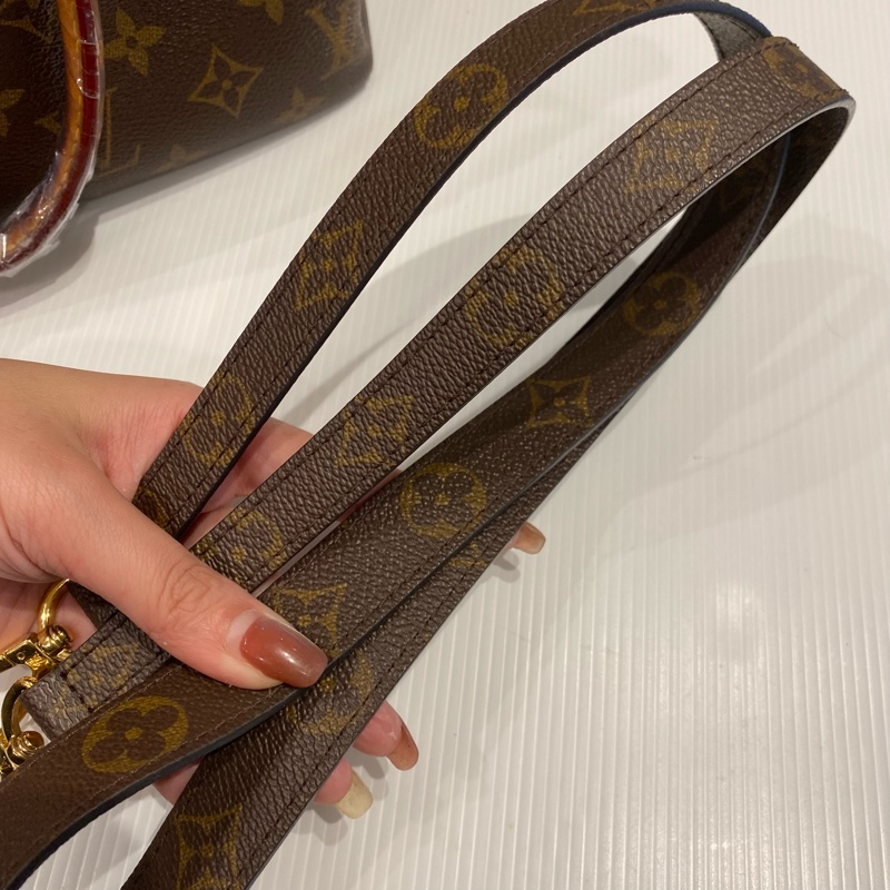 LV pallas傳奇包款 老花配紅皮 兩用包-23