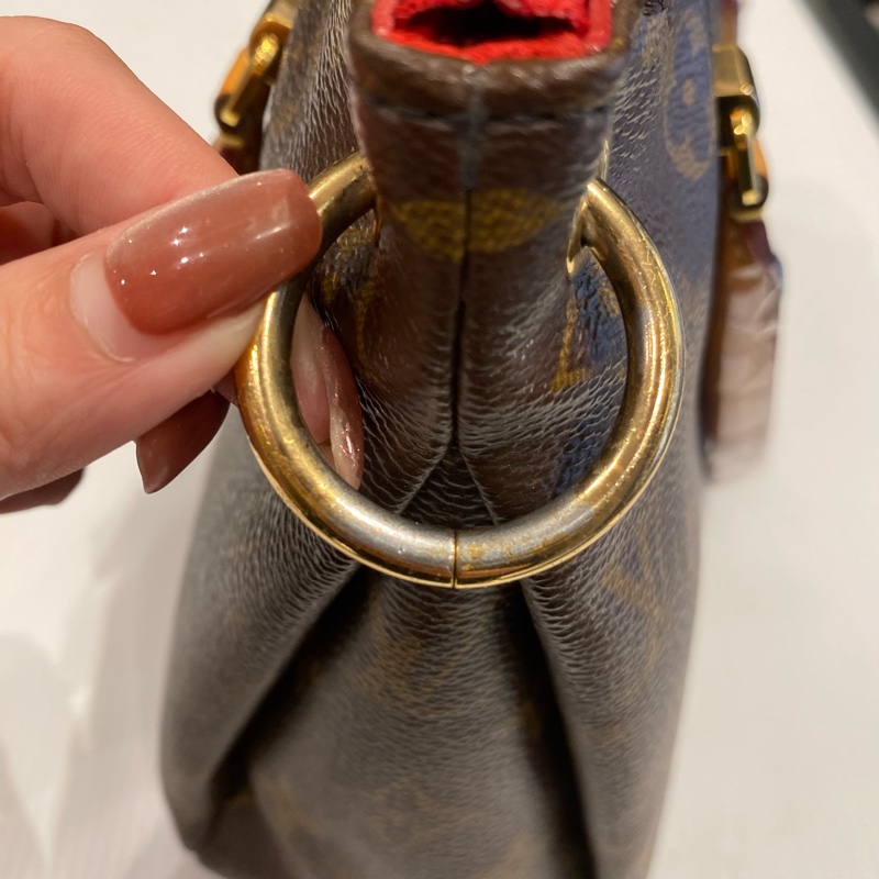 LV pallas傳奇包款 老花配紅皮 兩用包-28