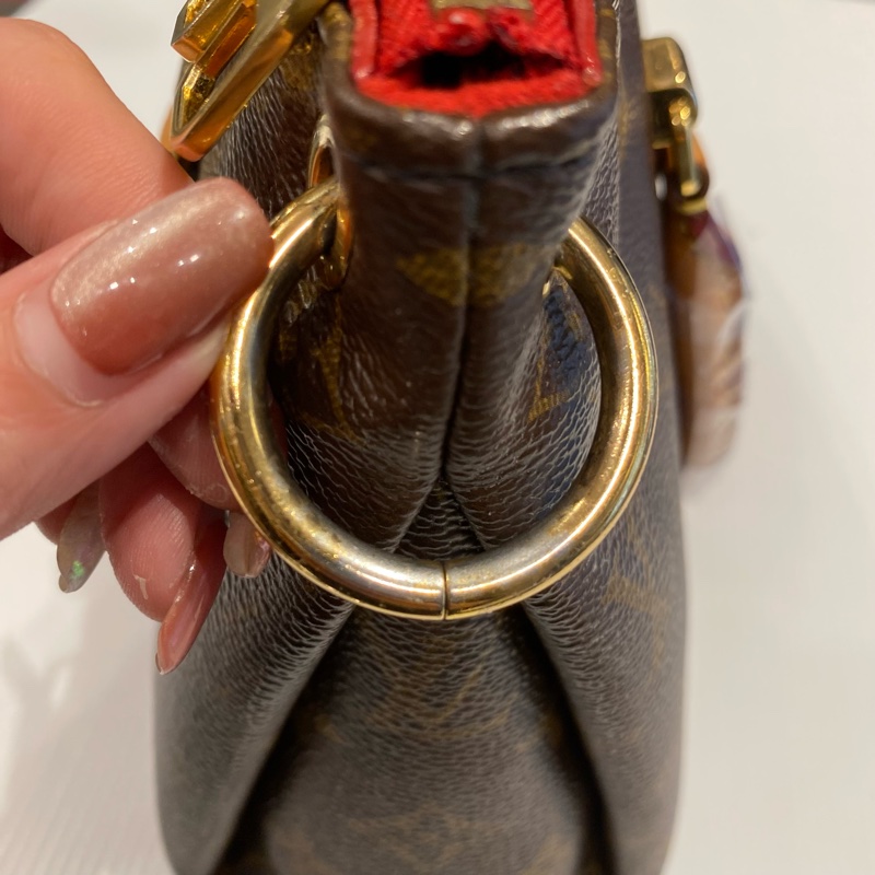 LV pallas傳奇包款 老花配紅皮 兩用包-29