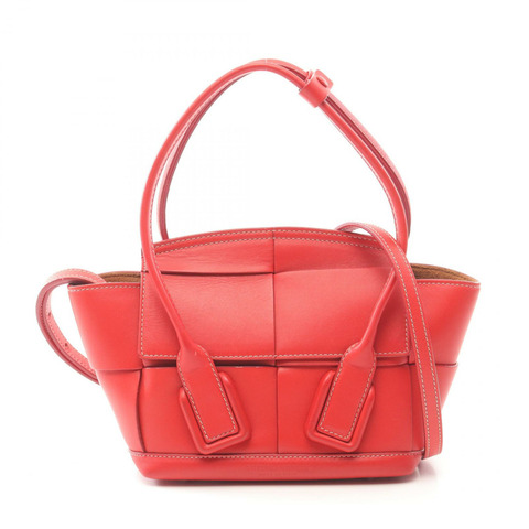 BOTTEGA VENETA Mini Arco 手提包 600606 皮革 紅色 二手 女士