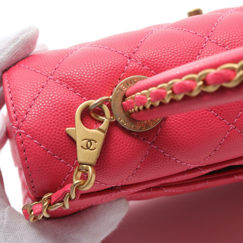 CHANEL Coco Handle Flap Matelasse 兩用手提單肩包 A92990 皮革粉紅 GHW-8