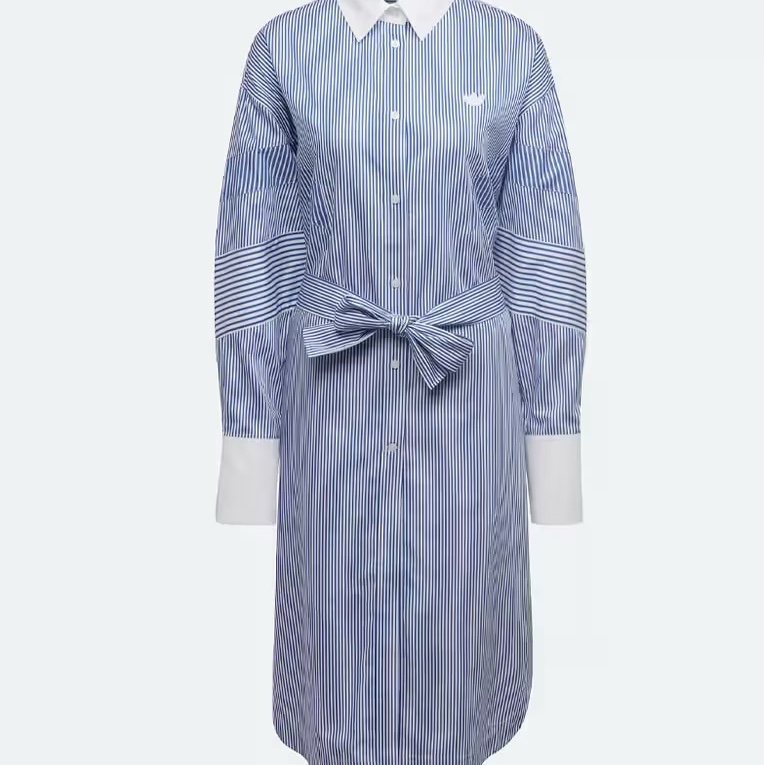 《新歡舊愛》近新愛迪達adidas Originals Blue Version條紋襯衫裙M~L-1