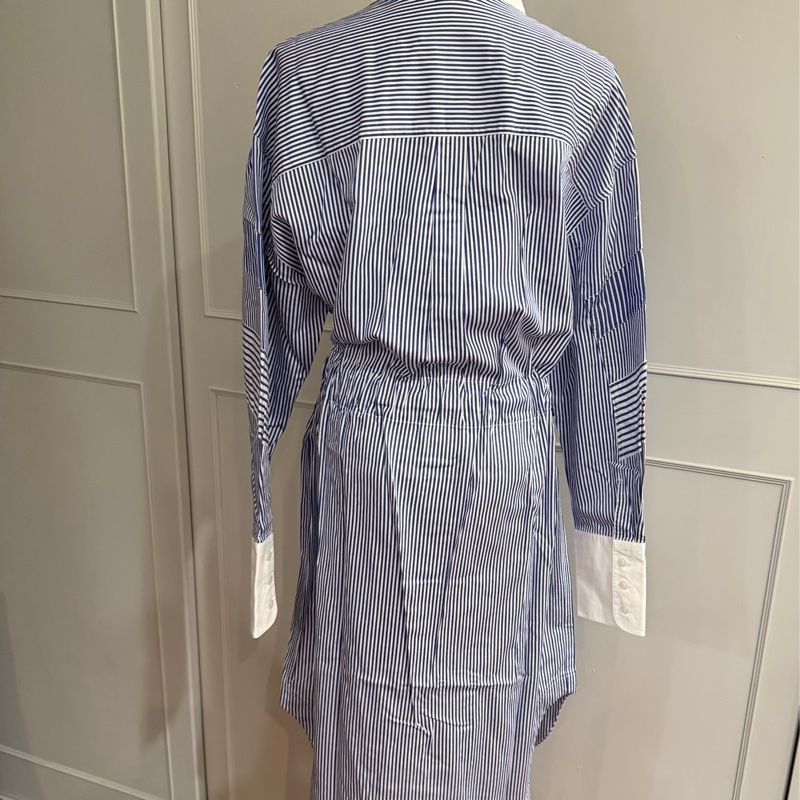 《新歡舊愛》近新愛迪達adidas Originals Blue Version條紋襯衫裙M~L-6