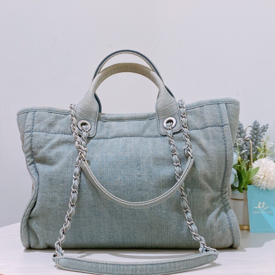 TK1664 Chanel 香奈兒23S Deauville 牛仔沙灘托特包Shopping Tote Denim-1