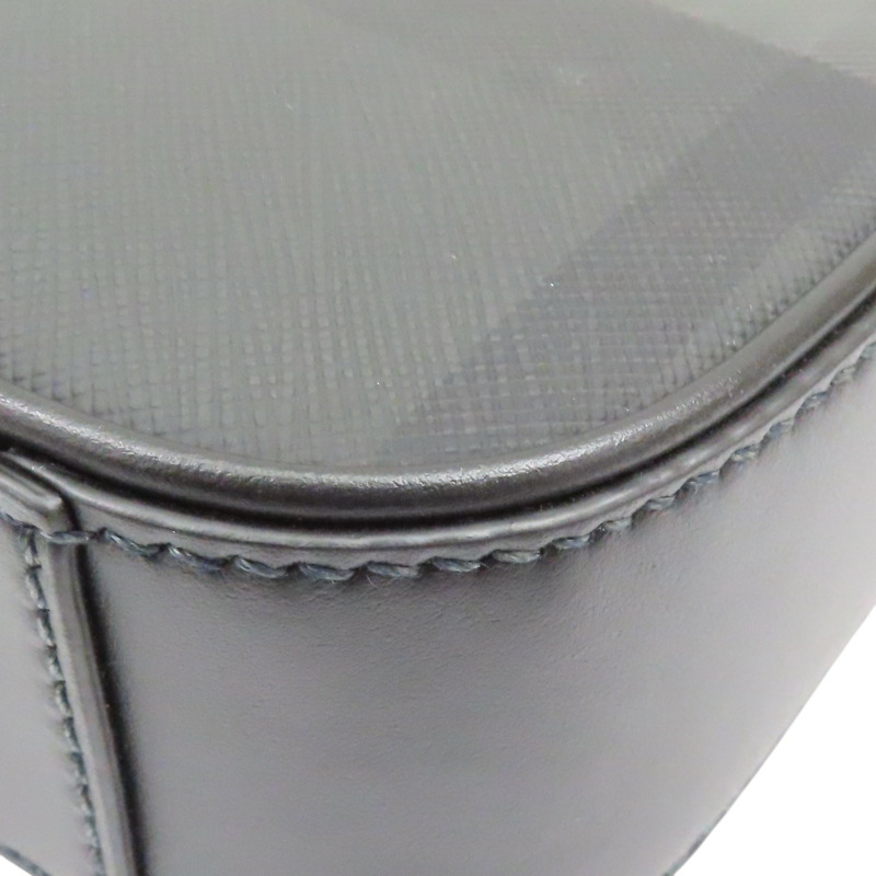 灰色 格紋帆布 黑色皮革 肩背包 斜背包【BURBERRY 巴寶莉】 8068588-9