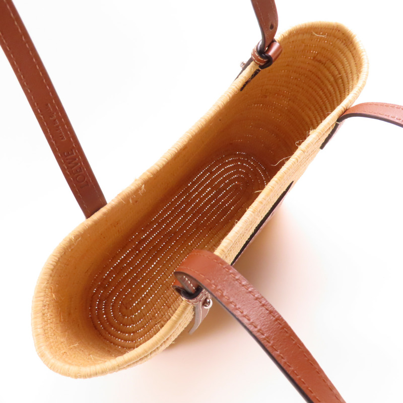 LOEWE 酒椰Raffia Tote金扣肩背袋-4