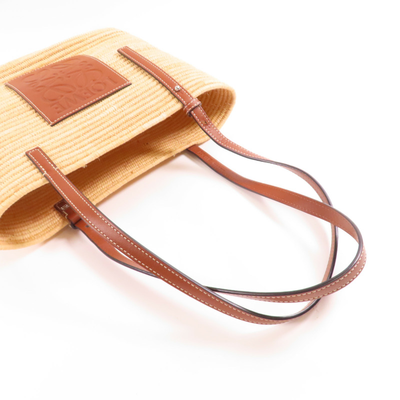 LOEWE 酒椰Raffia Tote金扣肩背袋-5