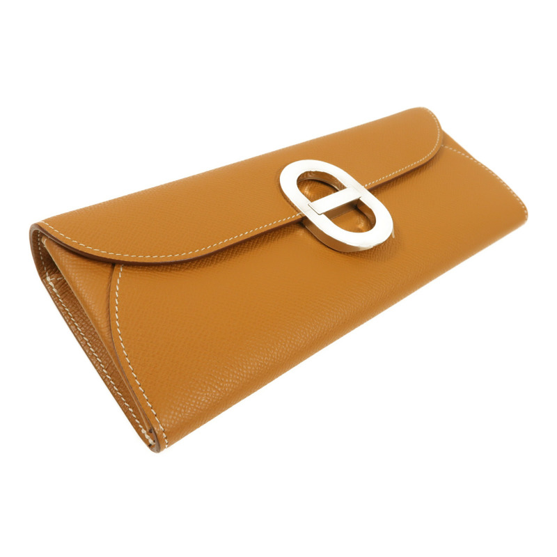 HERMES Epsom皮革Chaine d'Ancre To Go銀扣肩背袋Gold-3