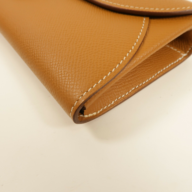 HERMES Epsom皮革Chaine d'Ancre To Go銀扣肩背袋Gold-6